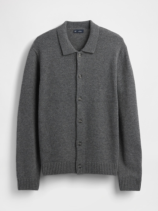 maglione cardigan in misto lana merino