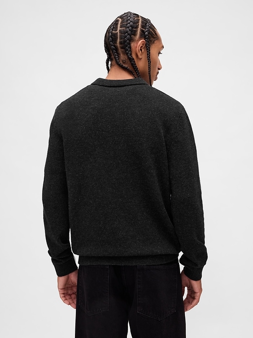 maglione polo in misto lana merino