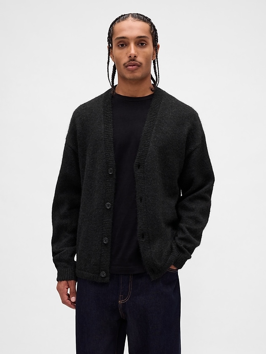 maglione cardigan corto e rilassato