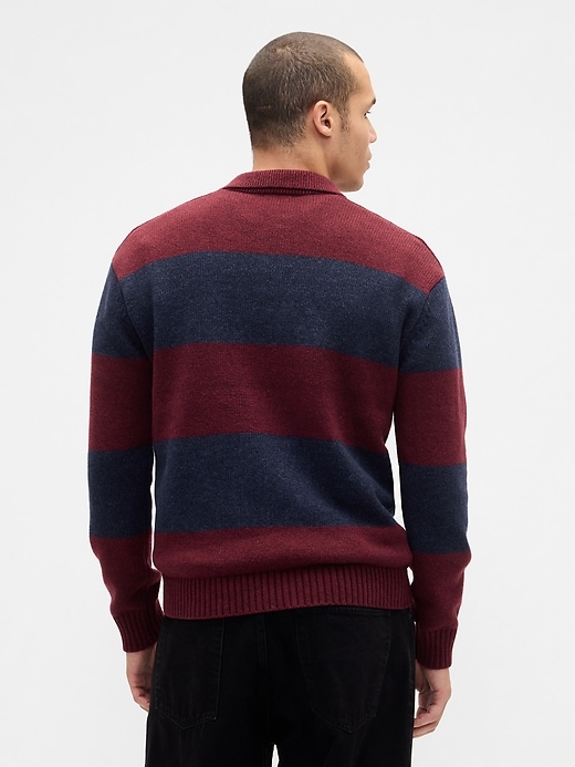 maglione polo rilassato a righe da rugby