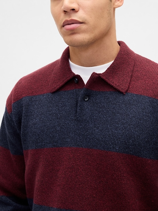 maglione polo rilassato a righe da rugby