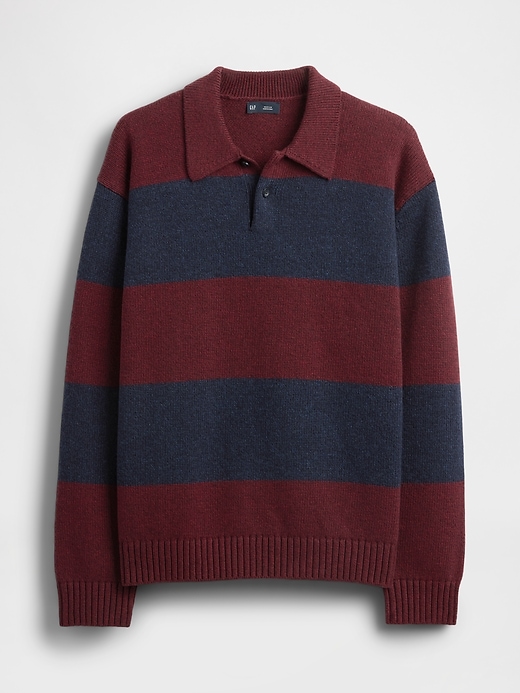 maglione polo rilassato a righe da rugby