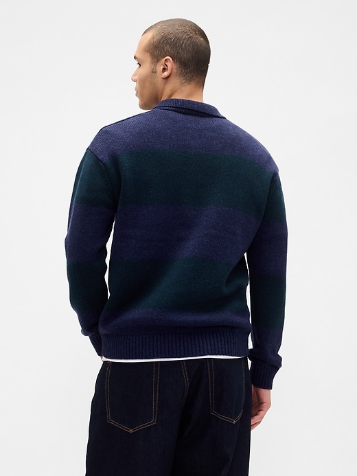 maglione polo rilassato a righe da rugby