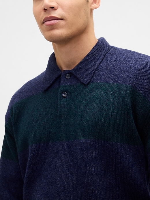 maglione polo rilassato a righe da rugby