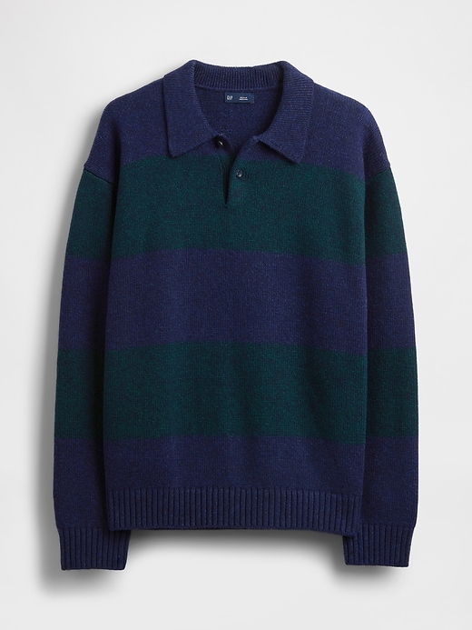 maglione polo rilassato a righe da rugby