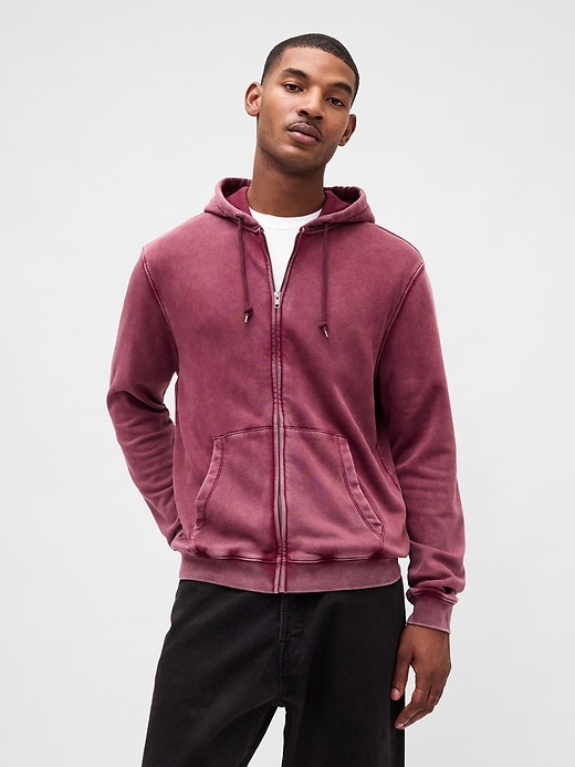 felpa con cappuccio vintagesoft zip per adulti