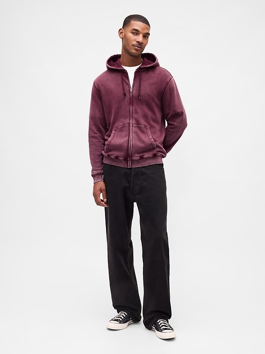 felpa con cappuccio vintagesoft zip per adulti