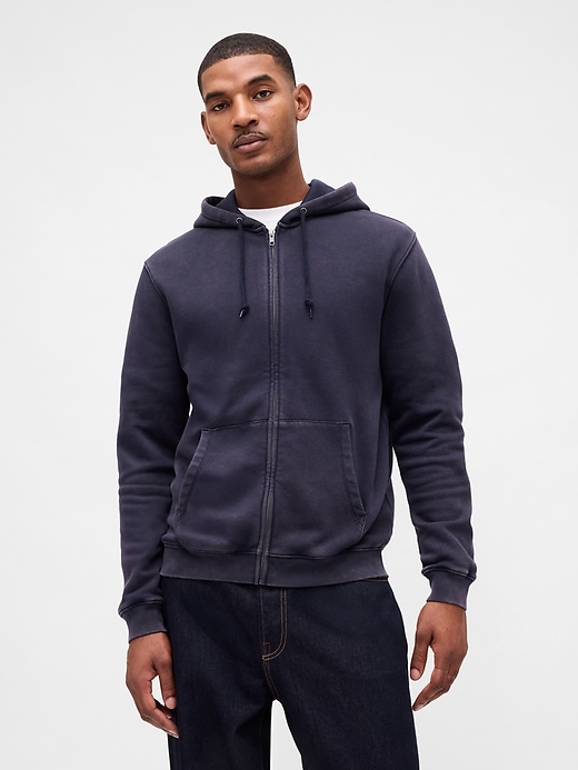 felpa con cappuccio vintagesoft zip per adulti
