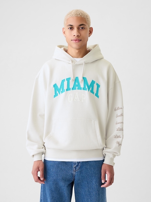 felpa con cappuccio gap miami city logo