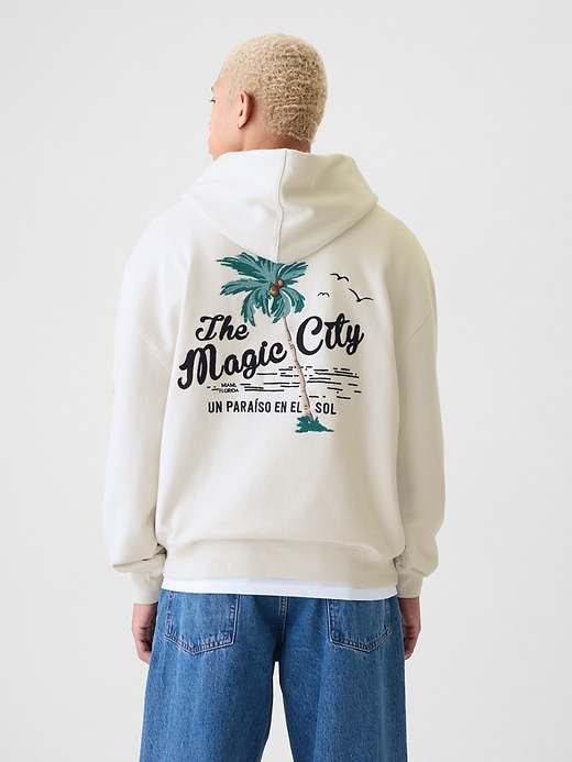 felpa con cappuccio gap miami city logo
