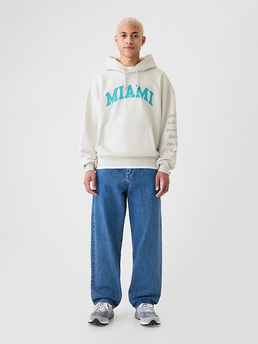 felpa con cappuccio gap miami city logo