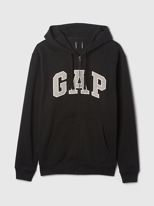 felpa con cappuccio e zip intera con logo vintagesoft arch per adulti