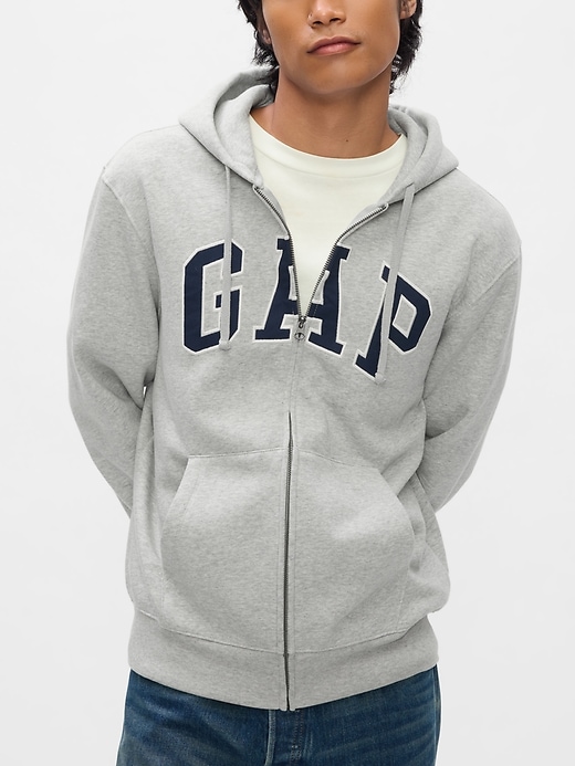 felpa con cappuccio e zip intera con logo vintagesoft arch per adulti