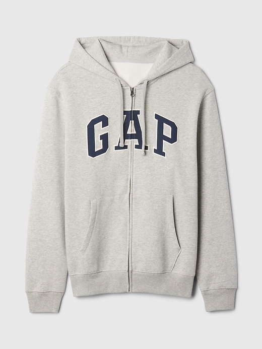 felpa con cappuccio e zip intera con logo vintagesoft arch per adulti