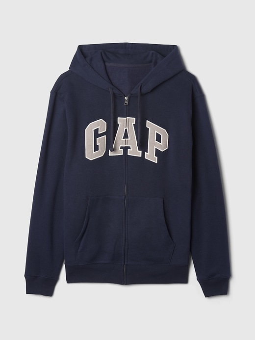 felpa con cappuccio e zip intera con logo vintagesoft arch per adulti