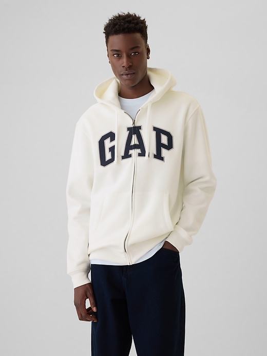 felpa con cappuccio e zip intera con logo vintagesoft arch per adulti