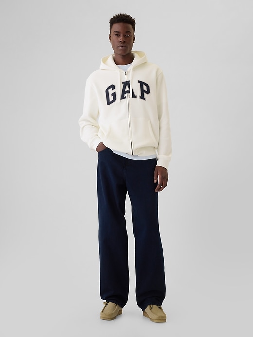 felpa con cappuccio e zip intera con logo vintagesoft arch per adulti