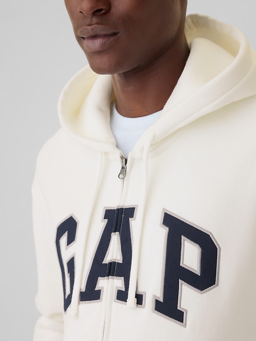 felpa con cappuccio e zip intera con logo vintagesoft arch per adulti
