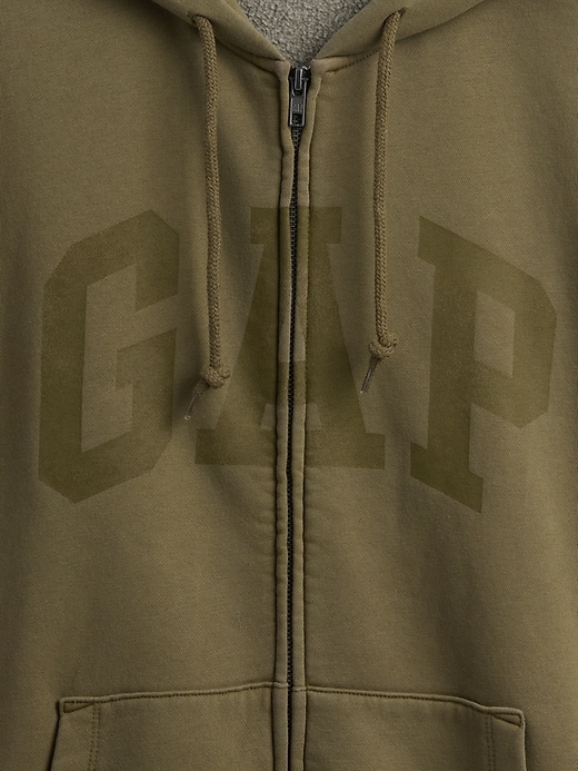 felpa con cappuccio e zip intera con logo vintagesoft arch per adulti