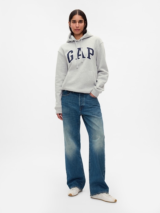felpa con cappuccio vintagesoft arch logo per adulti