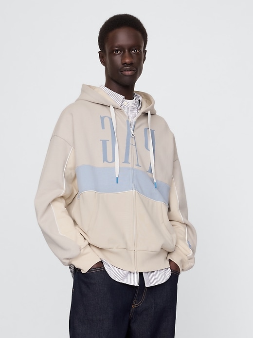 felpa con cappuccio e zip con logo gap × hfr di richfresh