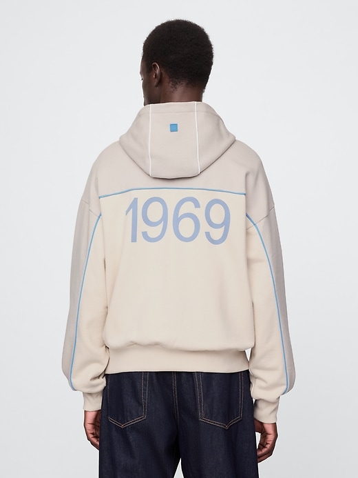 felpa con cappuccio e zip con logo gap × hfr di richfresh
