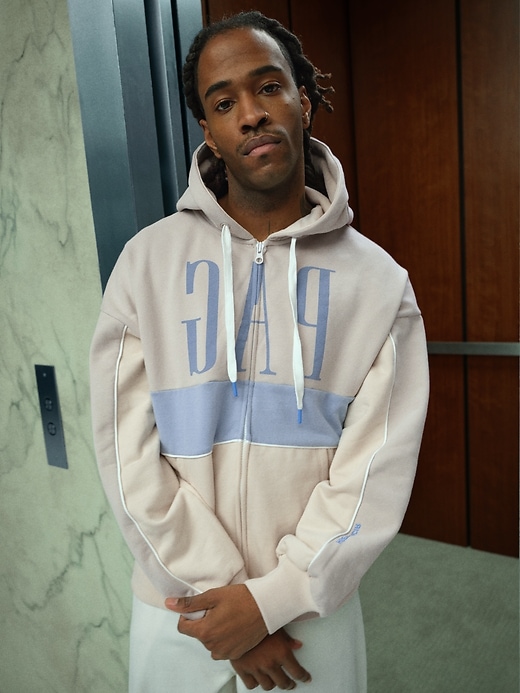 felpa con cappuccio e zip con logo gap × hfr di richfresh