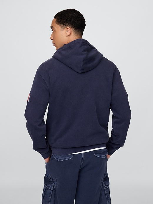 felpa con cappuccio e zip con logo vintagesoft gap