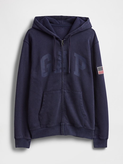 felpa con cappuccio e zip con logo vintagesoft gap