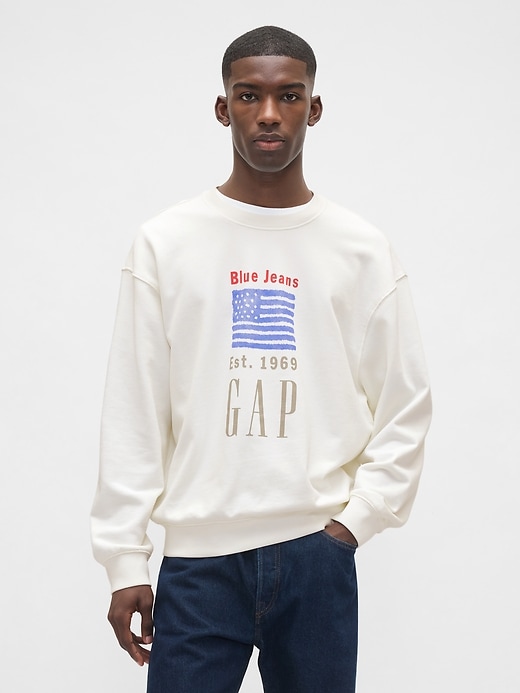 felpa oversize con logo in spugna francese pesante