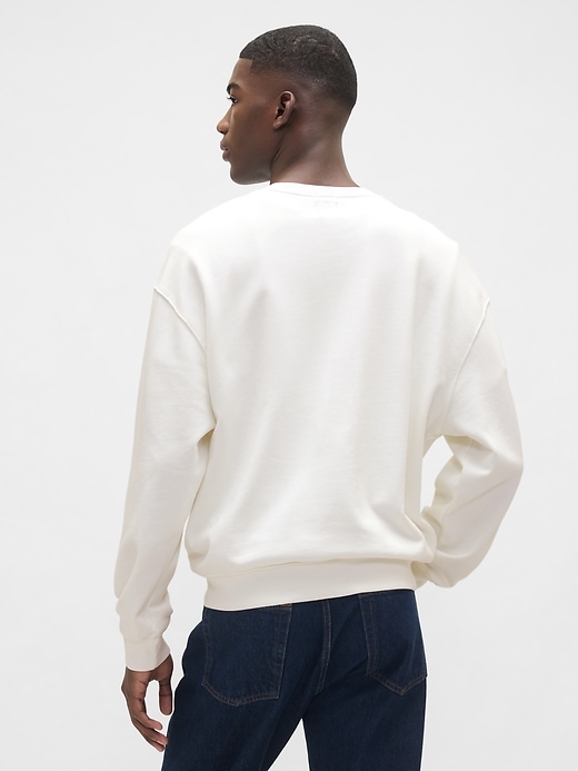 felpa oversize con logo in spugna francese pesante