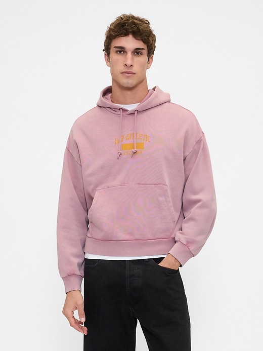 felpa con cappuccio oversize con logo pesante