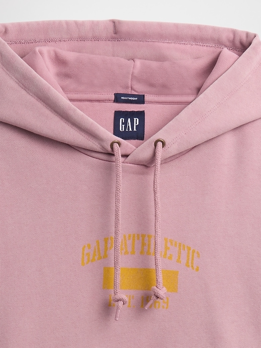 felpa con cappuccio oversize con logo pesante