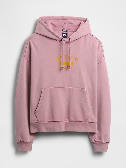 felpa con cappuccio oversize con logo pesante