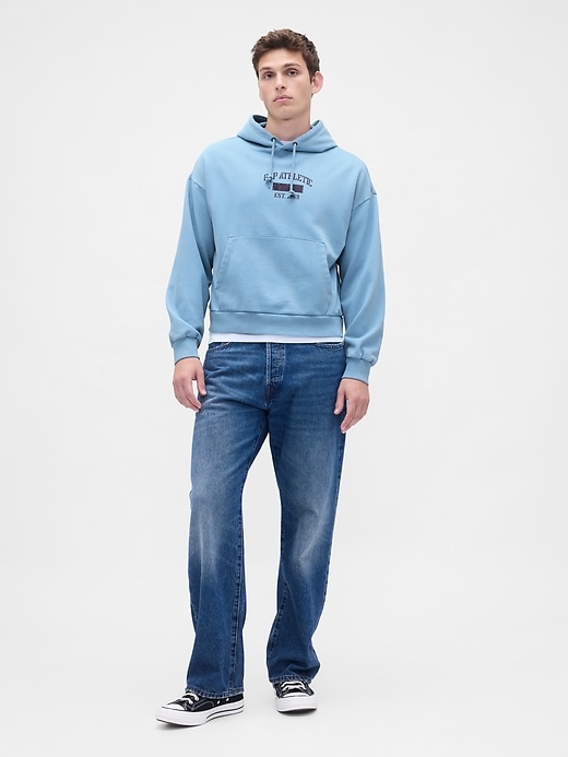 felpa con cappuccio oversize con logo pesante