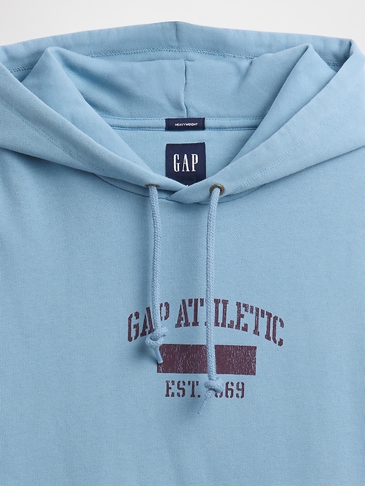 felpa con cappuccio oversize con logo pesante