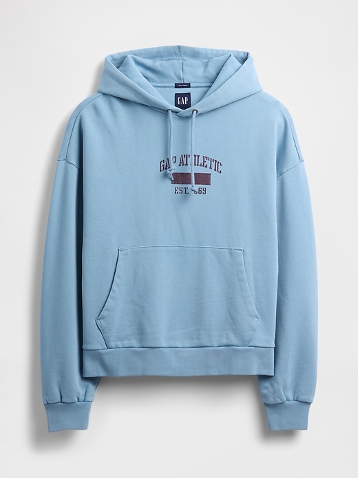 felpa con cappuccio oversize con logo pesante