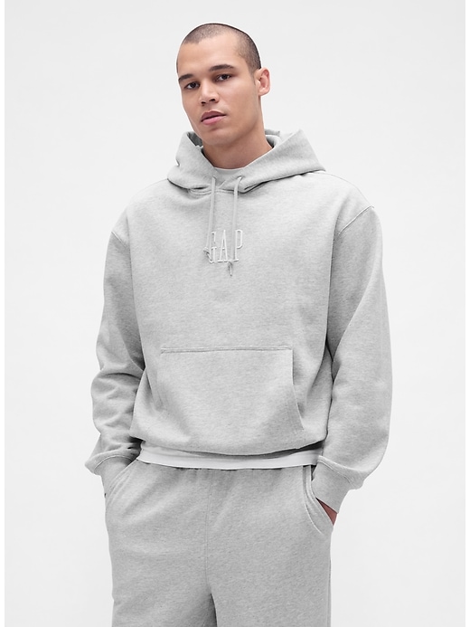 felpa con cappuccio oversize con logo pesante