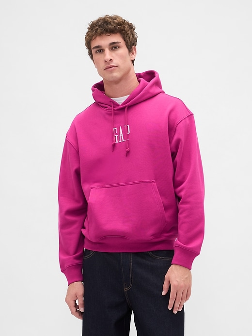 felpa con cappuccio oversize con logo pesante