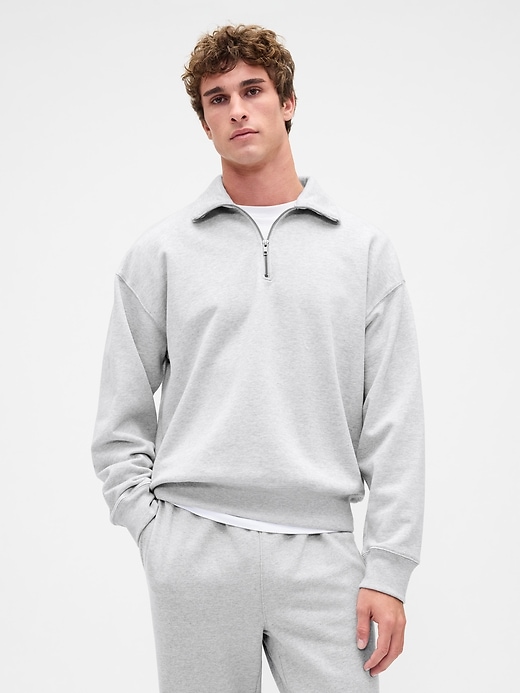 pullover oversize pesante con cerniera a un quarto