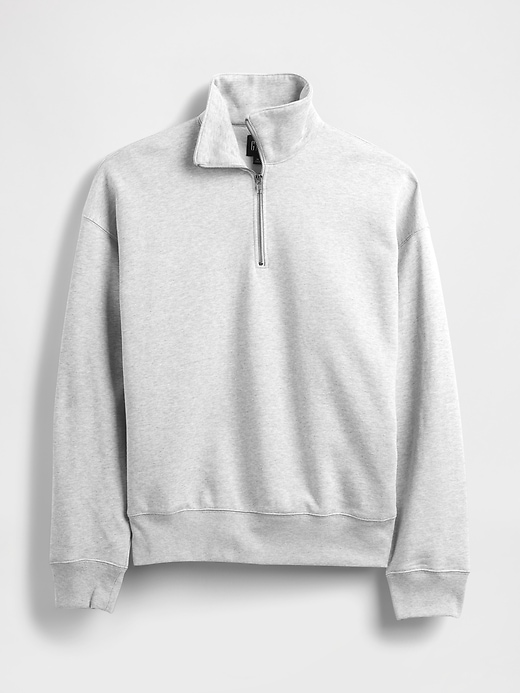 pullover oversize pesante con cerniera a un quarto