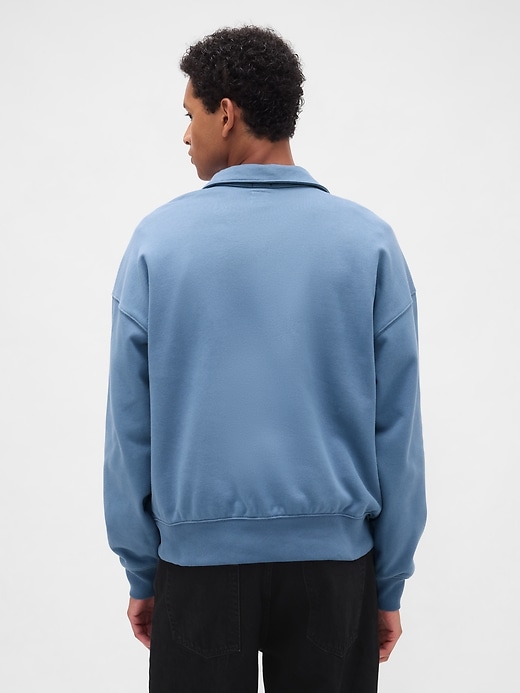 pullover oversize pesante con cerniera a un quarto
