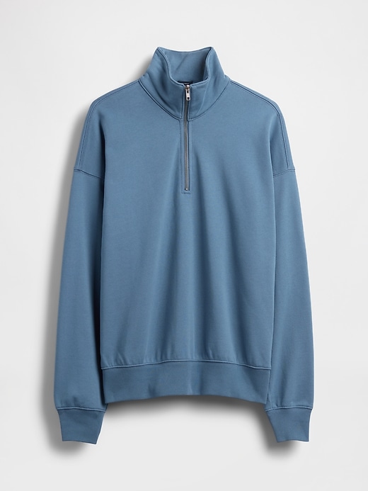 pullover oversize pesante con cerniera a un quarto
