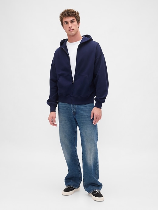 felpa con cappuccio oversize pesante con zip