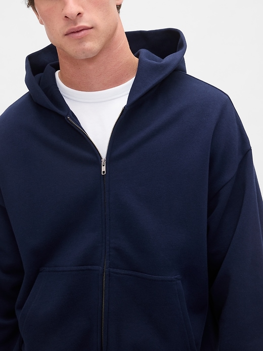 felpa con cappuccio oversize pesante con zip