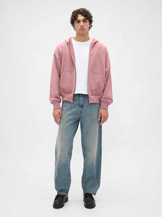 felpa con cappuccio oversize pesante con zip
