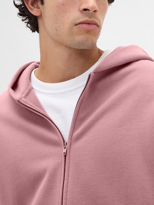 felpa con cappuccio oversize pesante con zip