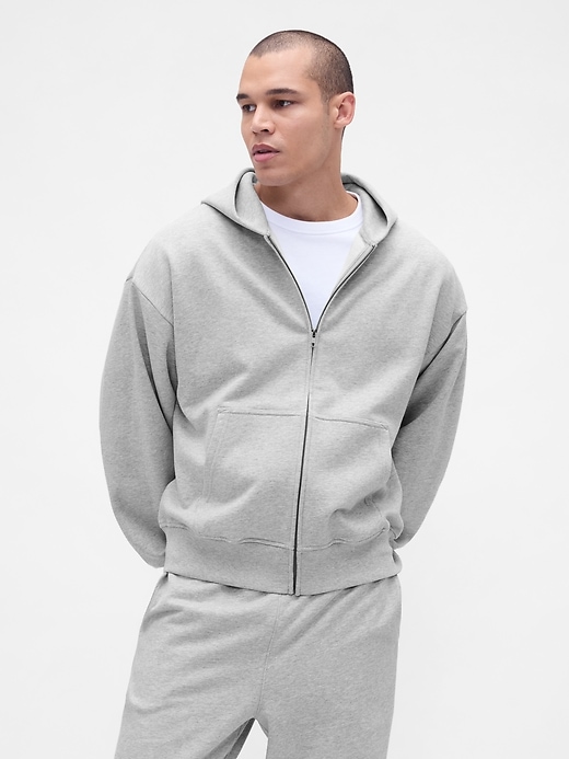 felpa con cappuccio oversize pesante con zip