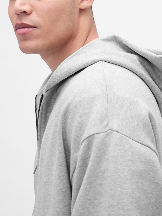 felpa con cappuccio oversize pesante con zip