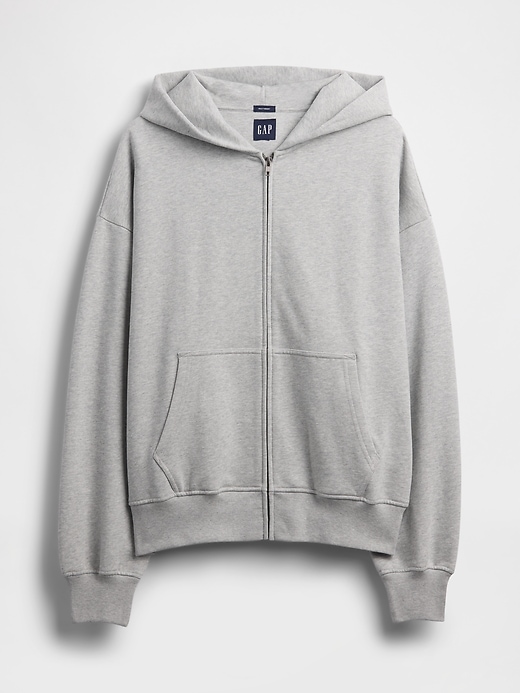 felpa con cappuccio oversize pesante con zip